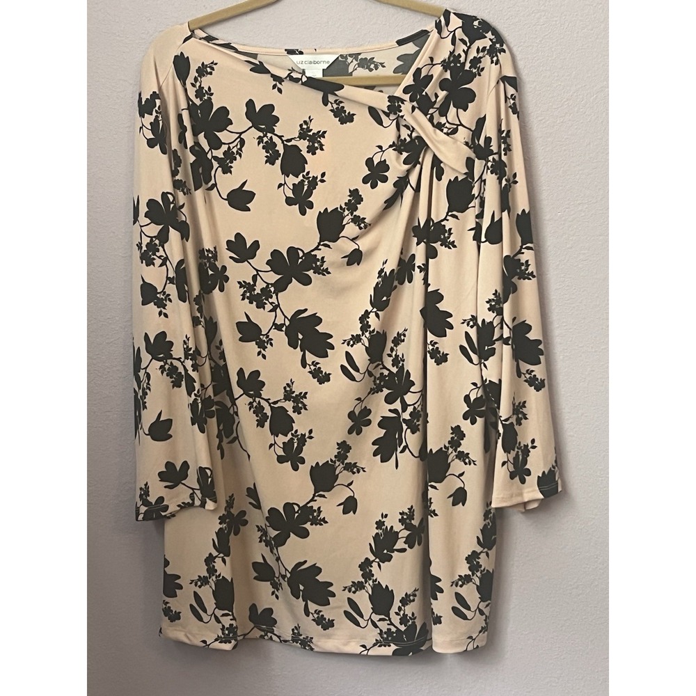 Liz Claiborne Pink Floral Top Blouse Romantic Size 3X New with‎ Tags